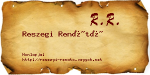 Reszegi Renátó névjegykártya